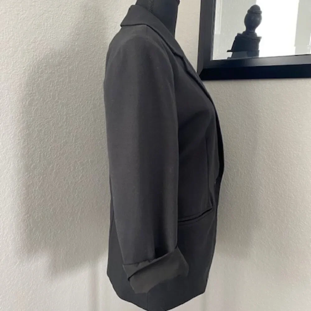 NICOLE MILLER Original Black Knit Blazer Suit Jacket Sz Large